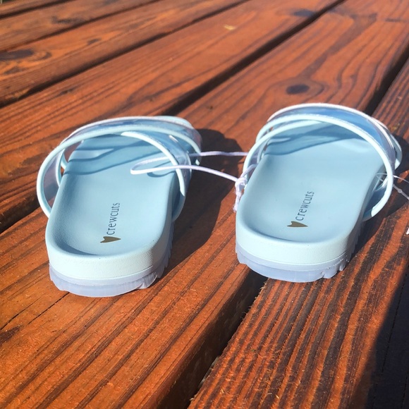 NWT J Crew Crewcuts Lt. Blue Pool Sliders with Cross Straps Sizes 8-10 ,11, 13 - Picture 6 of 11